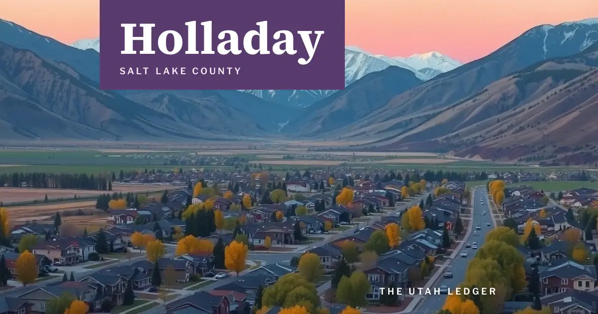 AI-generated illustration: a regional landscape for Holladay, Utah