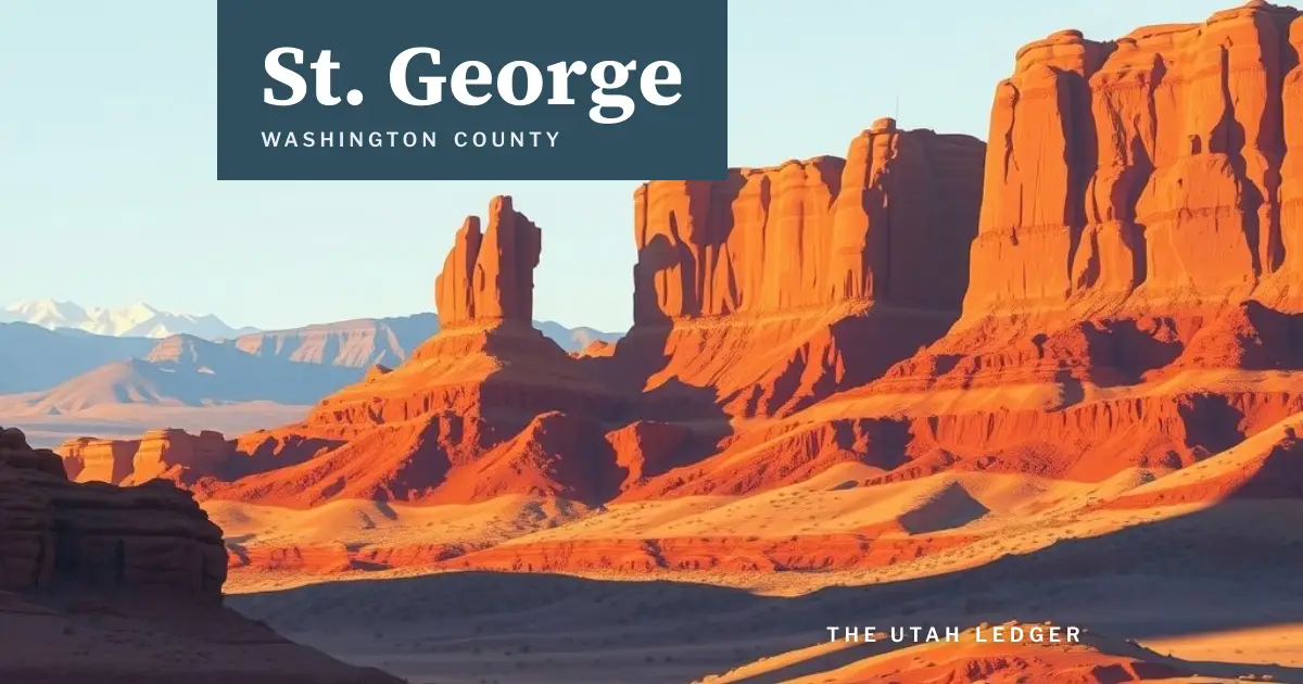 AI-generated illustration: a regional landscape for St. George, Utah