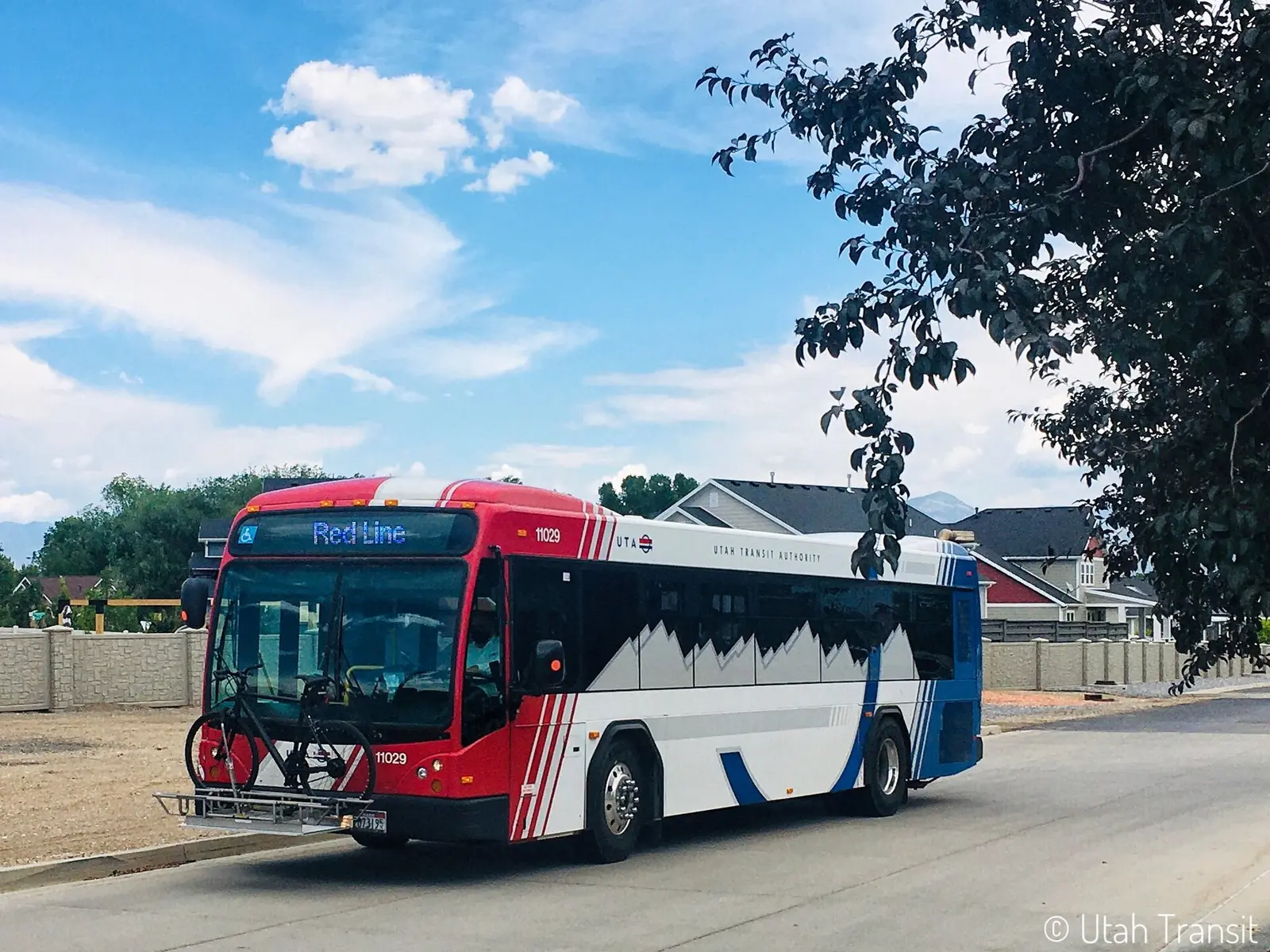 A Utah Transit Authority bus on a bus bridge service