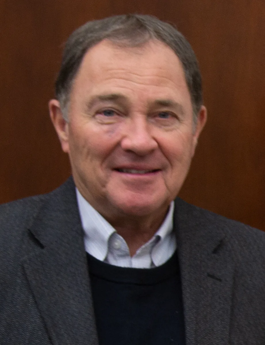 Gary Herbert at the Shared Stewardship Agreement signing at the Utah State Capitol, May 22, 2019; portrait crop supplied by Wikimedia Commons, resized and converted to WebP