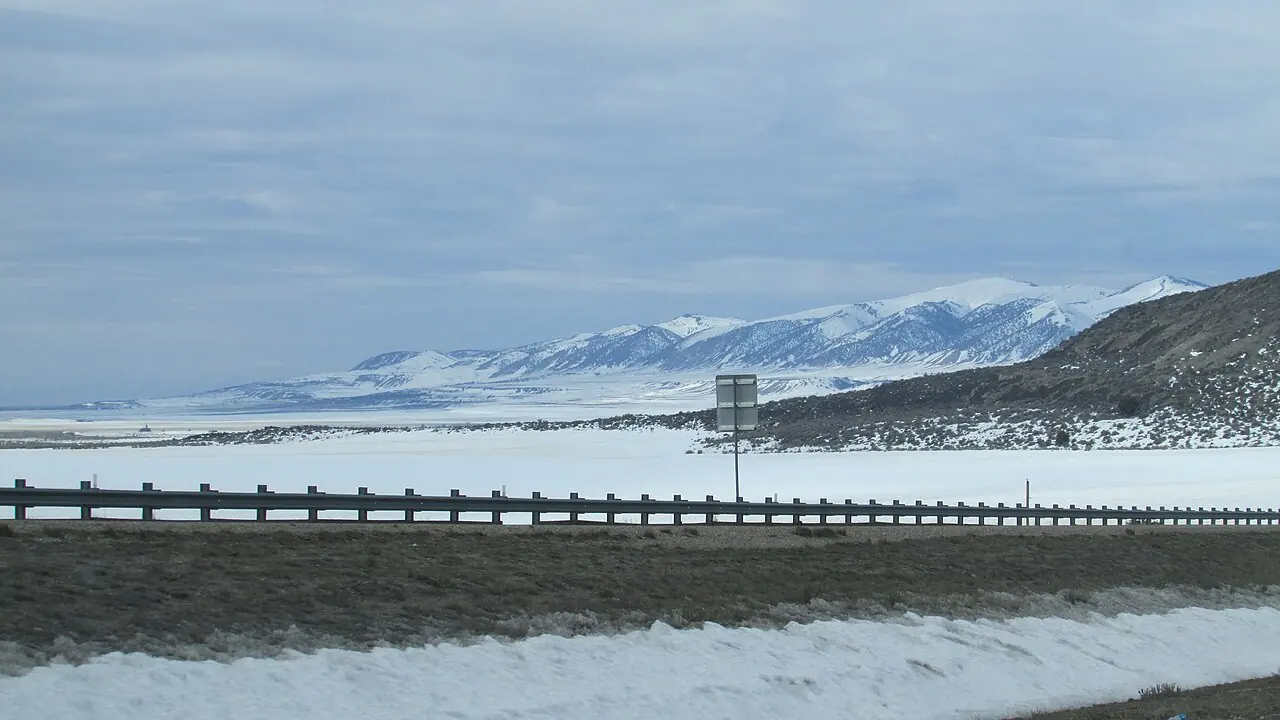 View south-southwest from Interstate 84 near milepost 17 toward Hansel Valley and the Hansel Mountains in Box Elder County