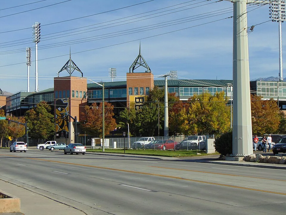 The southeast side of Smith's Ballpark in Salt Lake City