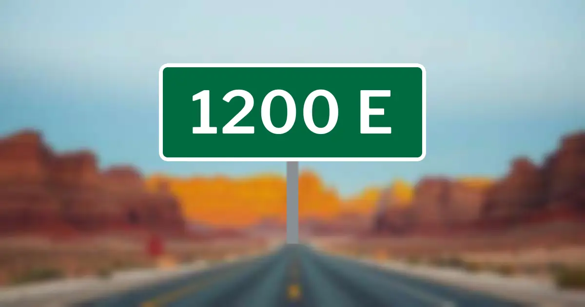 Street sign: 1200 E