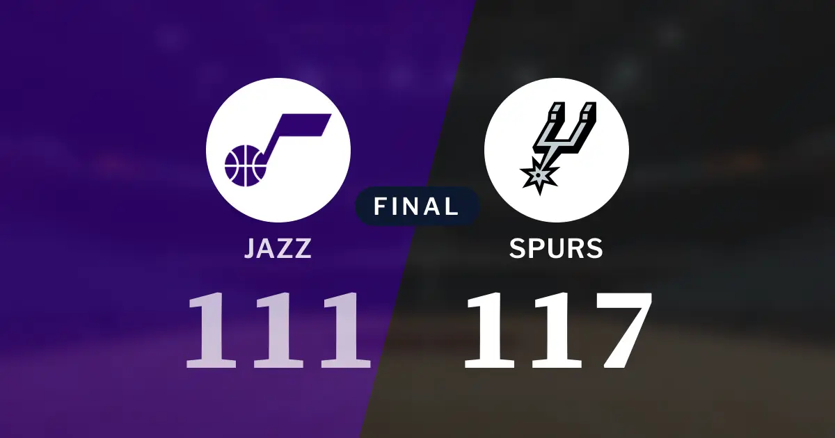 Final score: Utah Jazz 111, San Antonio Spurs 117