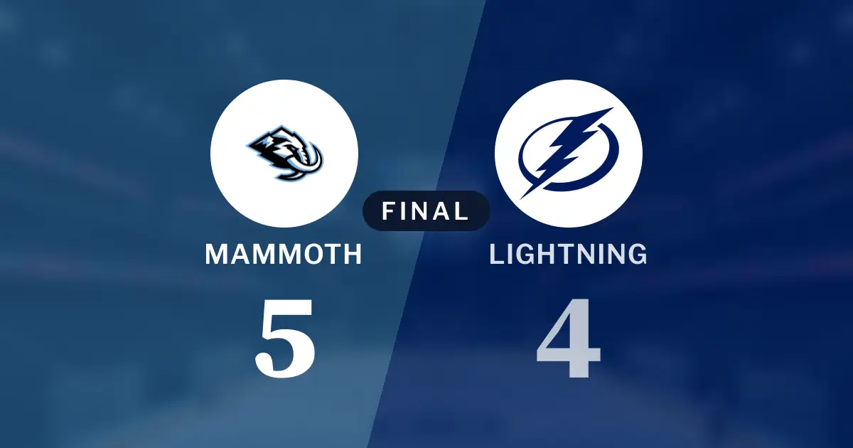 Final score: Utah Mammoth 5, Tampa Bay Lightning 4